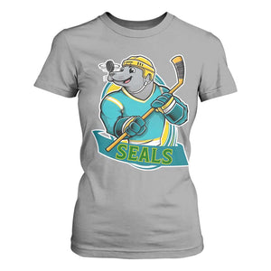 Cute Seal Playing Ice Hockey T Shirt For Women Funny Winter Sports Gift TS12 Sport Gray Print Your Wear