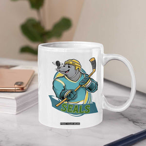 Cute Seal Playing Ice Hockey Coffee Mug Funny Winter Sports Gift TS12 Print Your Wear