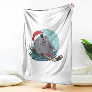 Snowy Seal Ice Hockey Lover Throw Blanket Funny Christmas Gift TS12 Print Your Wear