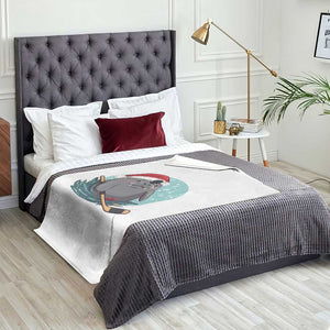 Snowy Seal Ice Hockey Lover Throw Blanket Funny Christmas Gift TS12 Print Your Wear