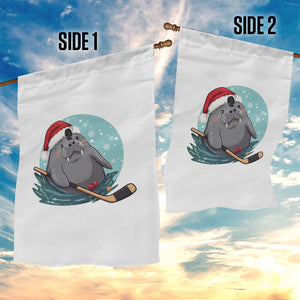 Snowy Seal Ice Hockey Lover Garden Flag Funny Christmas Gift TS12 Print Your Wear