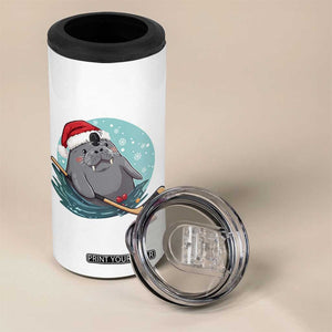 Snowy Seal Ice Hockey Lover 4 in 1 Can Cooler Tumbler Funny Christmas Gift TS12 Print Your Wear