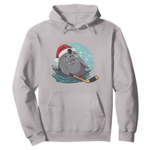 Snowy Seal Ice Hockey Lover Hoodie Funny Christmas Gift TS12 Ice Gray Print Your Wear