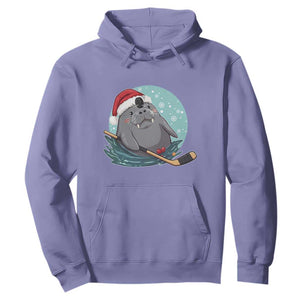 Snowy Seal Ice Hockey Lover Hoodie Funny Christmas Gift TS12 Violet Print Your Wear
