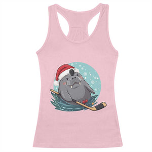 Snowy Seal Ice Hockey Lover Racerback Tank Top Funny Christmas Gift TS12 Light Pink Print Your Wear
