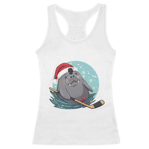 Snowy Seal Ice Hockey Lover Racerback Tank Top Funny Christmas Gift TS12 White Print Your Wear