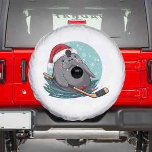 Snowy Seal Ice Hockey Lover Spare Tire Cover Funny Christmas Gift TS12 White Print Your Wear