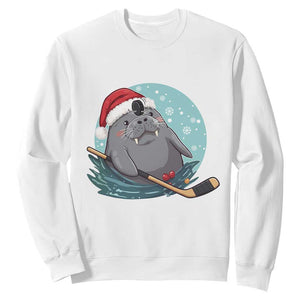 Snowy Seal Ice Hockey Lover Sweatshirt Funny Christmas Gift TS12 White Print Your Wear