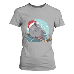 Snowy Seal Ice Hockey Lover T Shirt For Women Funny Christmas Gift TS12 Sport Gray Print Your Wear