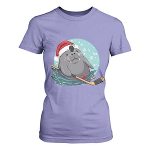 Snowy Seal Ice Hockey Lover T Shirt For Women Funny Christmas Gift TS12 Violet Print Your Wear