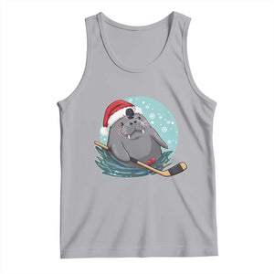 Snowy Seal Ice Hockey Lover Tank Top Funny Christmas Gift TS12 Athletic Heather Print Your Wear