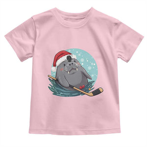 Snowy Seal Ice Hockey Lover Toddler T Shirt Funny Christmas Gift TS12 Light Pink Print Your Wear