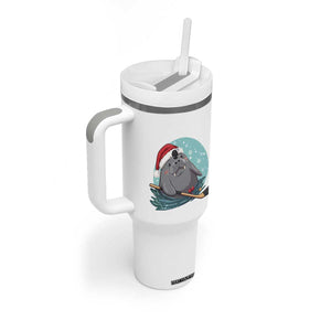 Snowy Seal Ice Hockey Lover Tumbler With Handle Funny Christmas Gift TS12 Print Your Wear