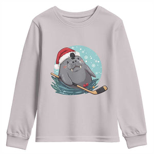 Snowy Seal Ice Hockey Lover Youth Sweatshirt Funny Christmas Gift TS12 Ice Gray Print Your Wear
