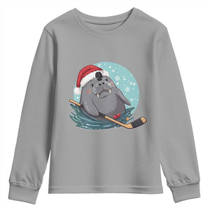 Snowy Seal Ice Hockey Lover Youth Sweatshirt Funny Christmas Gift TS12 Sport Gray Print Your Wear
