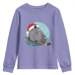 Snowy Seal Ice Hockey Lover Youth Sweatshirt Funny Christmas Gift TS12 Violet Print Your Wear