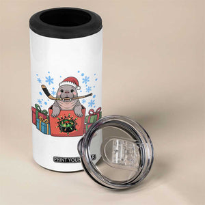 Santa Seal Playing Ice Hockey 4 in 1 Can Cooler Tumbler Funny Christmas Gift TS12 Print Your Wear