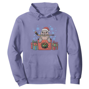 Santa Seal Playing Ice Hockey Hoodie Funny Christmas Gift TS12 Violet Print Your Wear