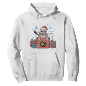 Santa Seal Playing Ice Hockey Hoodie Funny Christmas Gift TS12 White Print Your Wear