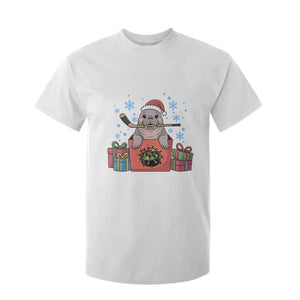 Santa Seal Playing Ice Hockey T Shirt For Kid Funny Christmas Gift TS12 White Print Your Wear