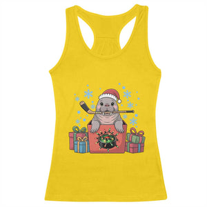 Santa Seal Playing Ice Hockey Racerback Tank Top Funny Christmas Gift TS12 Daisy Print Your Wear