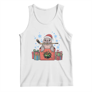Santa Seal Playing Ice Hockey Tank Top Funny Christmas Gift TS12 White Print Your Wear