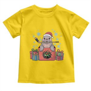 Santa Seal Playing Ice Hockey Toddler T Shirt Funny Christmas Gift TS12 Daisy Print Your Wear