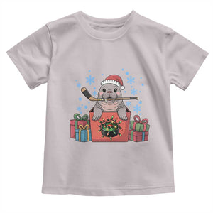 Santa Seal Playing Ice Hockey Toddler T Shirt Funny Christmas Gift TS12 Ice Gray Print Your Wear