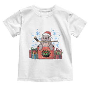 Santa Seal Playing Ice Hockey Toddler T Shirt Funny Christmas Gift TS12 White Print Your Wear