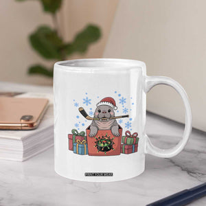Santa Seal Playing Ice Hockey Coffee Mug Funny Christmas Gift TS12 Print Your Wear