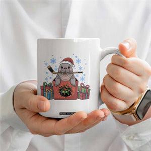Santa Seal Playing Ice Hockey Coffee Mug Funny Christmas Gift TS12 Print Your Wear
