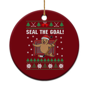 Funny Seal The Goal Ceramic Ornament Goalie Ice Hockey Player Gift TS12 1pc Red Print Your Wear