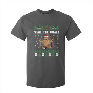 Funny Seal The Goal T Shirt For Kid Goalie Ice Hockey Player Gift TS12 Dark Heather Print Your Wear