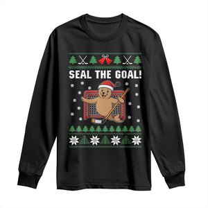 Funny Seal The Goal Long Sleeve Shirt Goalie Ice Hockey Player Gift TS12 Black Print Your Wear
