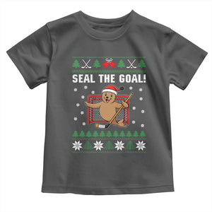 Funny Seal The Goal Toddler T Shirt Goalie Ice Hockey Player Gift TS12 Dark Heather Print Your Wear