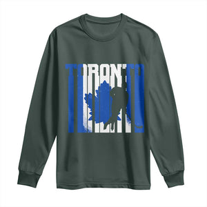 Ice Hockey Torontonian Player Long Sleeve Shirt Toronto Flag Gift TS12 Dark Forest Green Print Your Wear