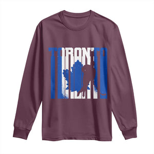 Ice Hockey Torontonian Player Long Sleeve Shirt Toronto Flag Gift TS12 Maroon Print Your Wear