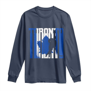 Ice Hockey Torontonian Player Long Sleeve Shirt Toronto Flag Gift TS12 Navy Print Your Wear