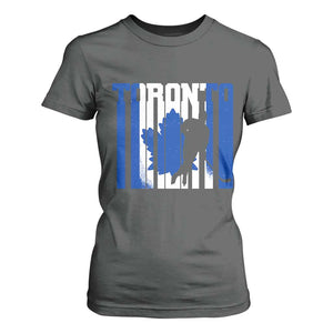 Ice Hockey Torontonian Player T Shirt For Women Toronto Flag Gift TS12 Dark Heather Print Your Wear
