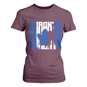 Ice Hockey Torontonian Player T Shirt For Women Toronto Flag Gift TS12 Maroon Print Your Wear