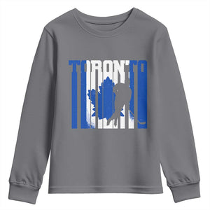 Ice Hockey Torontonian Player Youth Sweatshirt Toronto Flag Gift TS12 Charcoal Print Your Wear