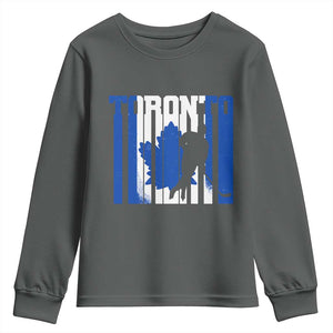 Ice Hockey Torontonian Player Youth Sweatshirt Toronto Flag Gift TS12 Dark Heather Print Your Wear