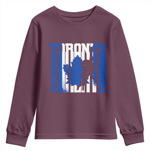 Ice Hockey Torontonian Player Youth Sweatshirt Toronto Flag Gift TS12 Maroon Print Your Wear