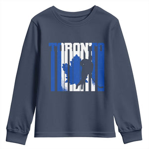 Ice Hockey Torontonian Player Youth Sweatshirt Toronto Flag Gift TS12 Navy Print Your Wear
