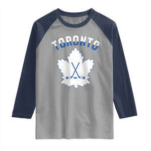 Toronto Ice Hockey Lover Raglan Shirt Gift For Torontonian TS12 Sport Gray Navy Print Your Wear