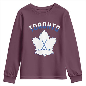 Toronto Ice Hockey Lover Youth Sweatshirt Gift For Torontonian TS12 Maroon Print Your Wear