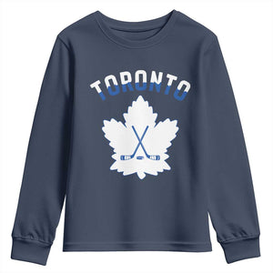 Toronto Ice Hockey Lover Youth Sweatshirt Gift For Torontonian TS12 Navy Print Your Wear
