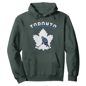 Toronto Ice Hockey Player Hoodie Canadian Winter Sport TS12 Dark Forest Green Print Your Wear