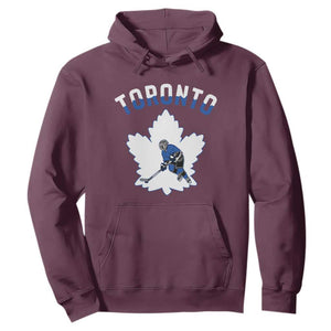 Toronto Ice Hockey Player Hoodie Canadian Winter Sport TS12 Maroon Print Your Wear