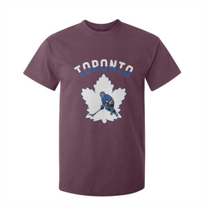 Toronto Ice Hockey Player T Shirt For Kid Canadian Winter Sport TS12 Maroon Print Your Wear